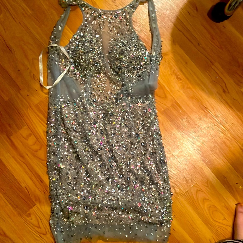 blue studded dress!!